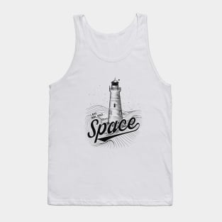 Lighthouse Minimalist Design with Mountain Tank Top